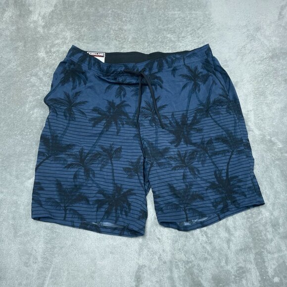 Kirkland Signature Mens Swim Shorts Palm Print Large Quick-Drying a0477 - Picture 1 of 8